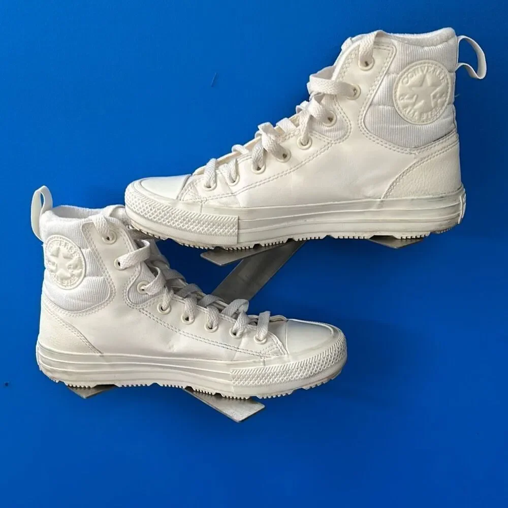 Converse Chuck Taylor All Star White Fleece Lined Sneaker men Sz:6.5 US women 8. - Picture 2 of 6